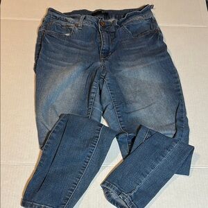 1822 Denim Blue Skinny Jeans with Faded Details